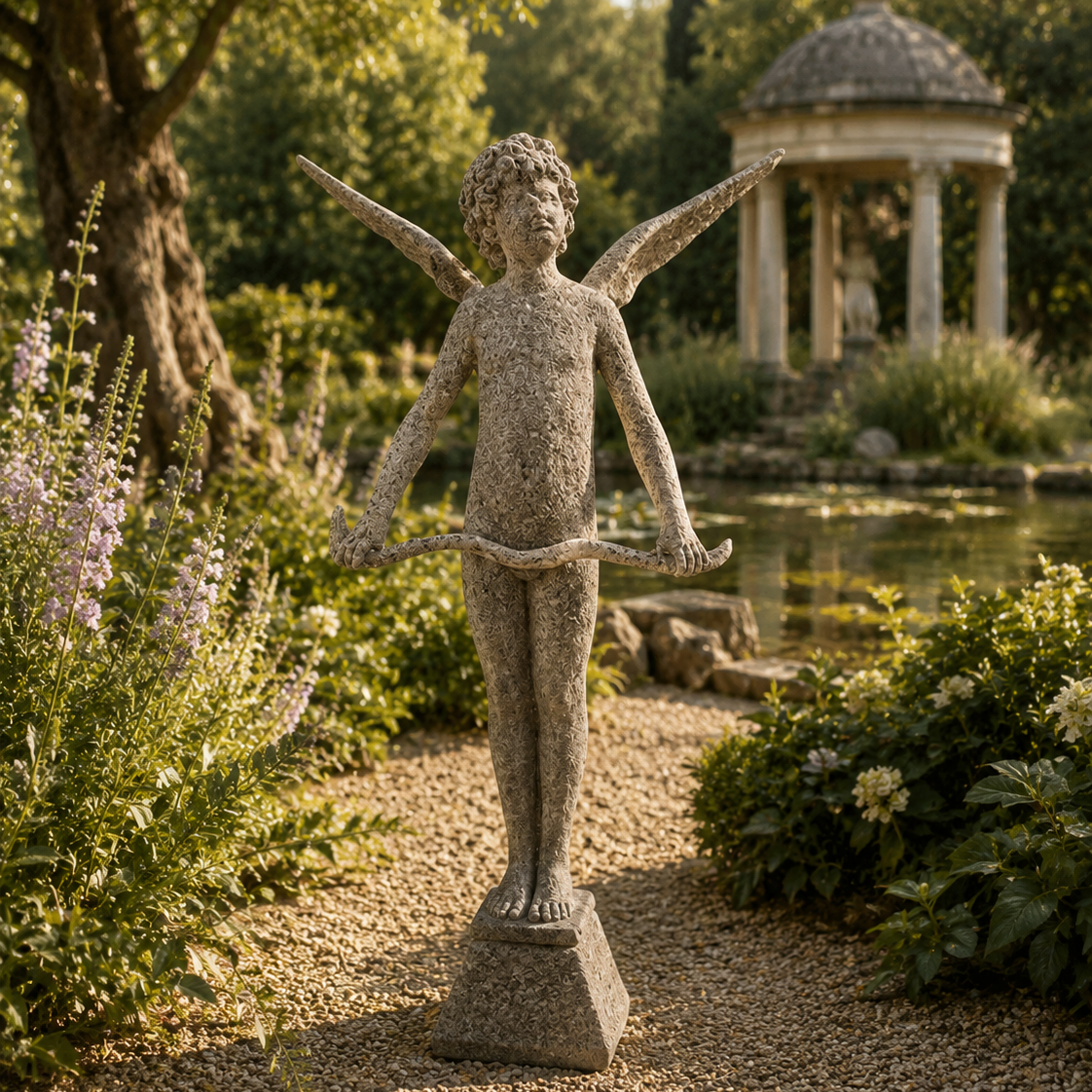 Vici With Bow Large 24 Garden Angel Statue
