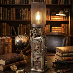 Steampunk Tower Lamp Dispenser Sculpture Warm