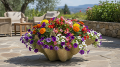 Clam Shell Planter 9 H Garden Statue Sculpture