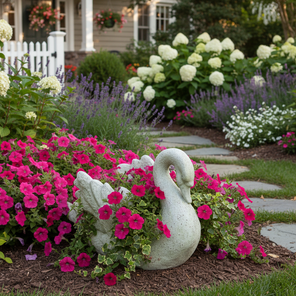 Graceful Elegance - Swan Planter Animal Planters Sculpture Statue
