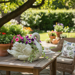 Graceful Elegance - Swan Planter Animal Planters Sculpture Statue