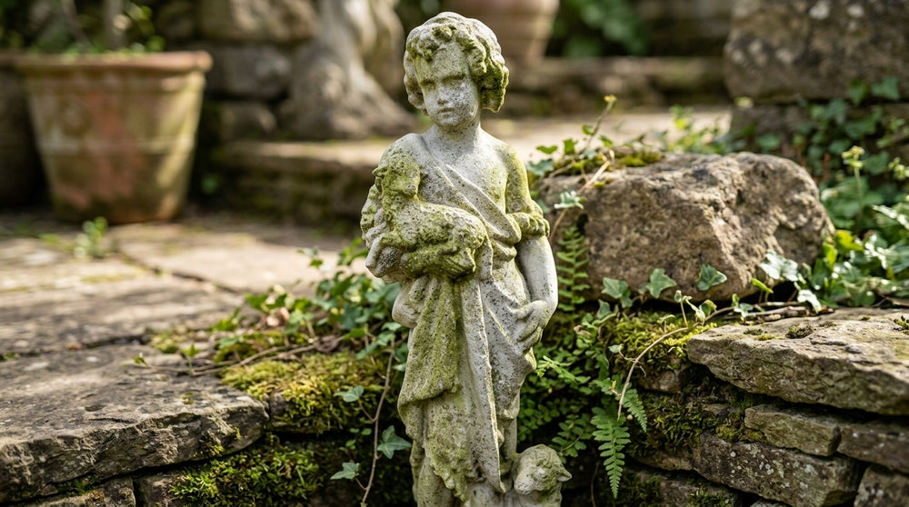 White Moss Garden Sculpture for Pathway and Reflection Spaces