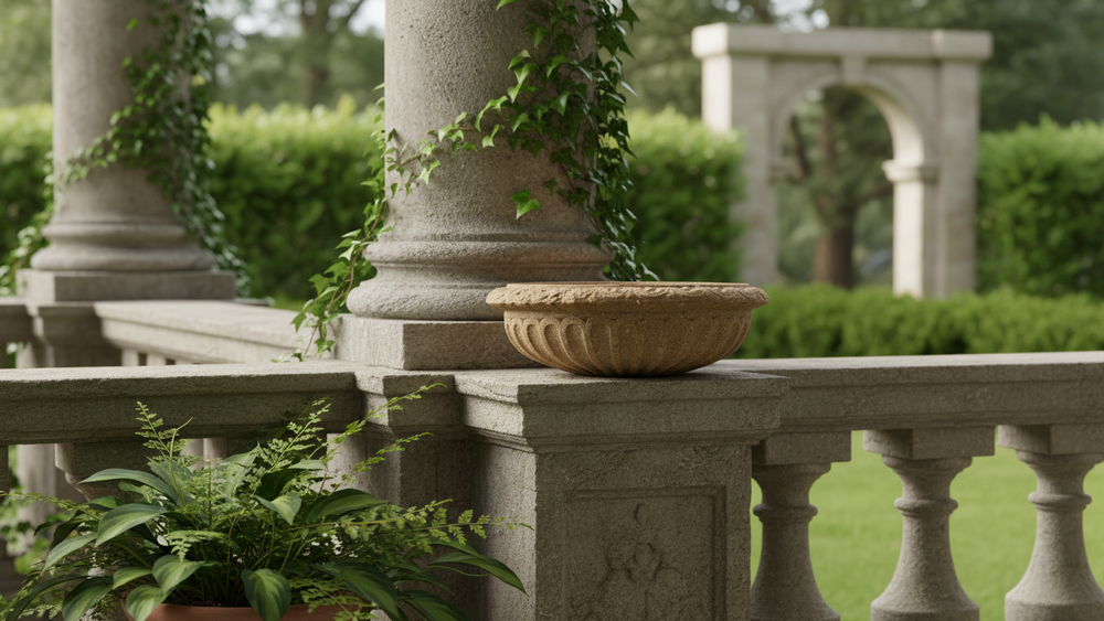 XoticBrands Trish Birdbath TOP â€“ Elegant Garden Sculpture Acc