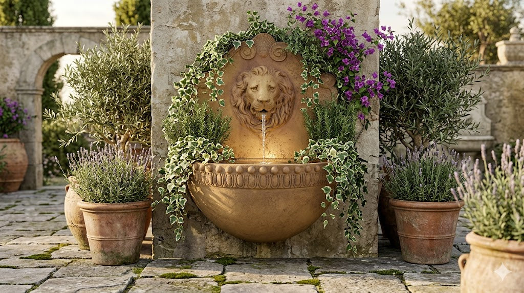 Donatello's Pride: The Lion Wall Fountain Animal Sculpture