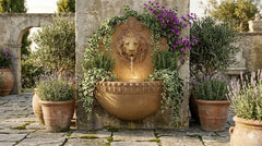 Donatello's Pride: The Lion Wall Fountain Animal Sculpture