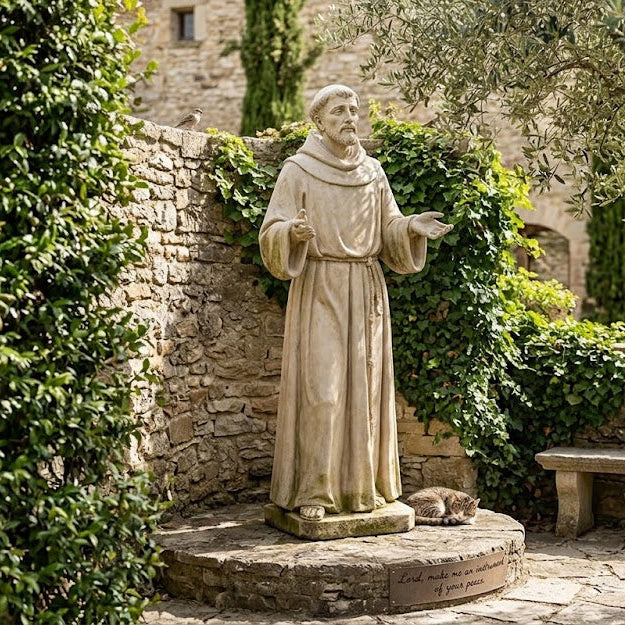  Saint Francis of Assisi - 64" H Large Religious Sculpture