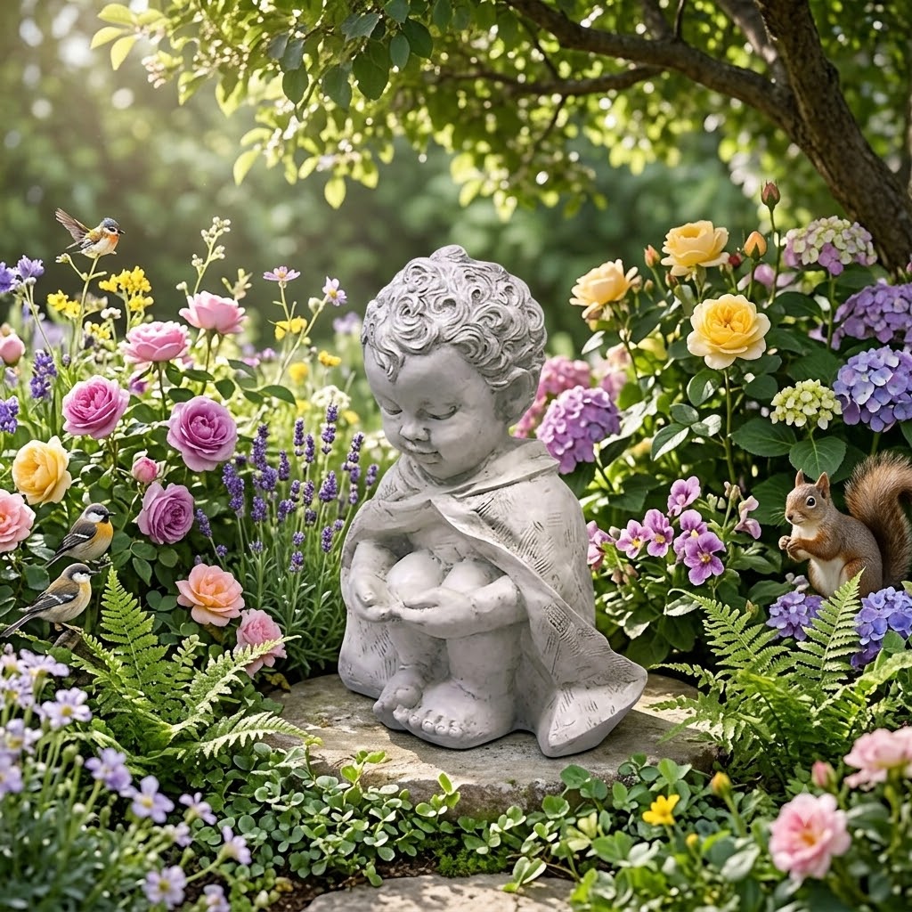 Pondering Baby St Francis 14 -  Children Classical  Sculpture