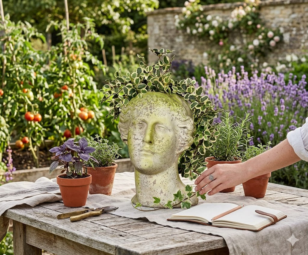 Venus Head Planter - Greek & Roman Sculpture: A Timeless Tribute to Beauty and Botanical Elegance