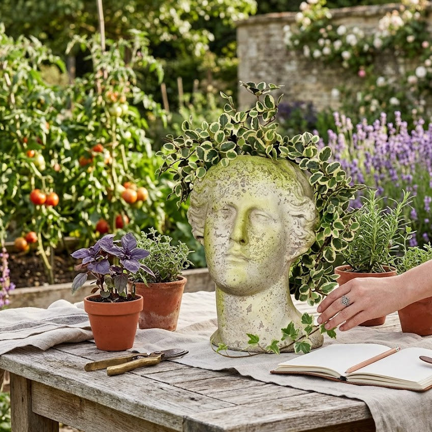 Venus Head Planter - Greek & Roman Sculpture: A Timeless Tribute to Beauty and Botanical Elegance