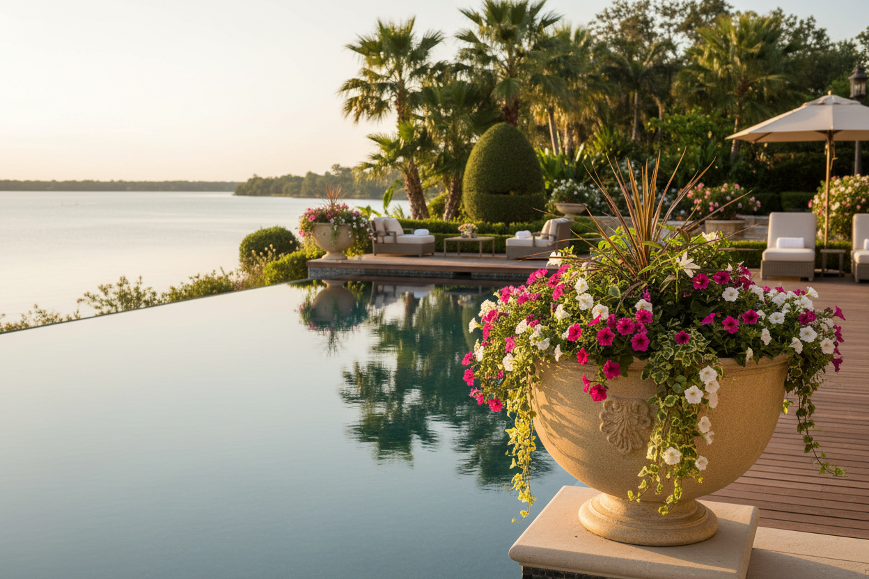 Exquisite French Anduze Wide Urn: Planters Sculpture for Elegant Home Décor