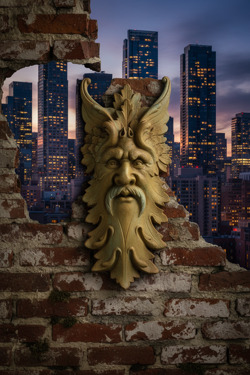 Gaze of Intrigue: Stare Mask - Large Gargoyle Sculpture