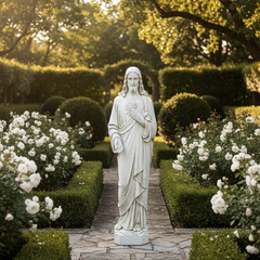 Sacred Heart Jesus 36.5 Inch Religious Stone Sculpture