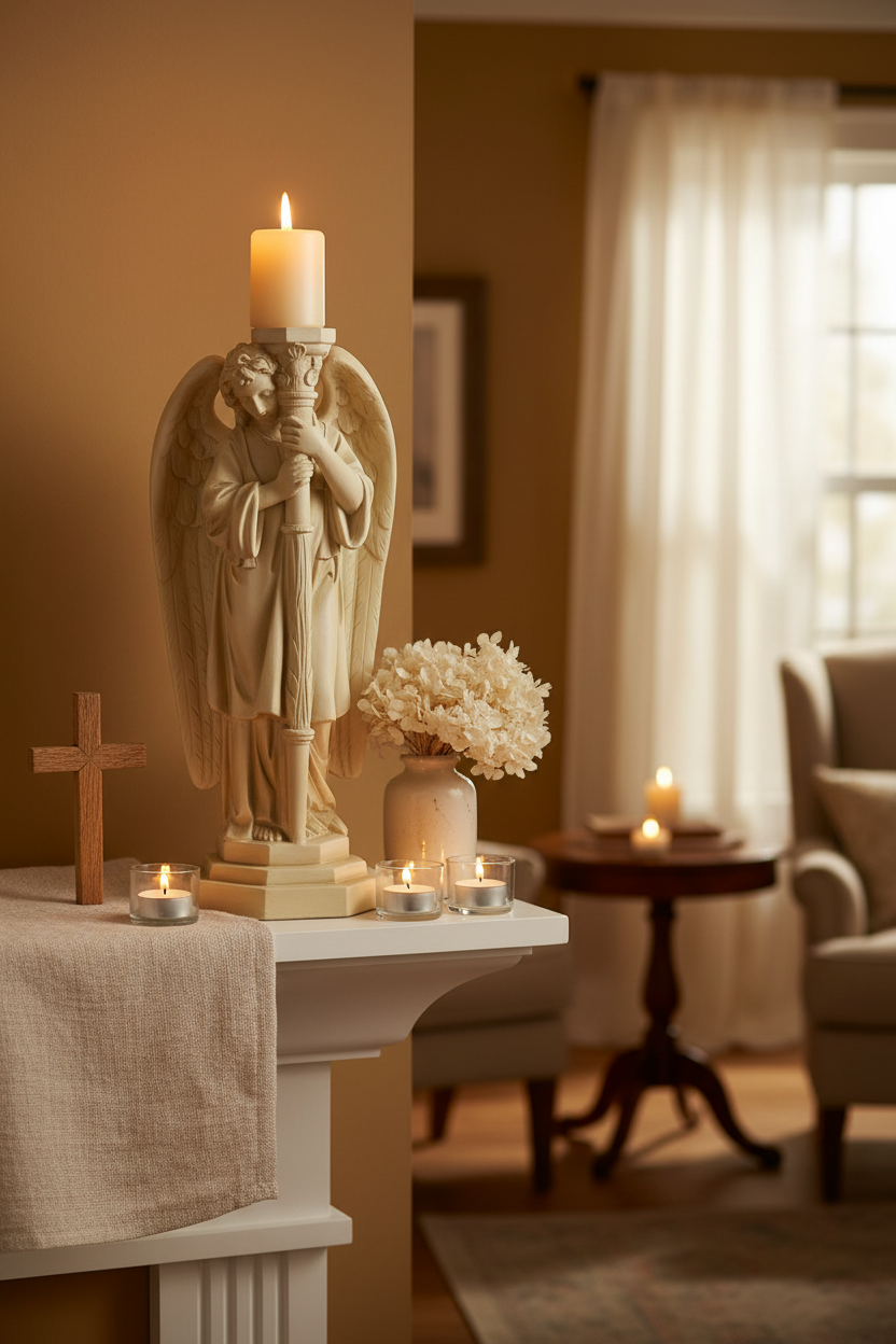 Angel Candleholder-Left Garden Angel Statue