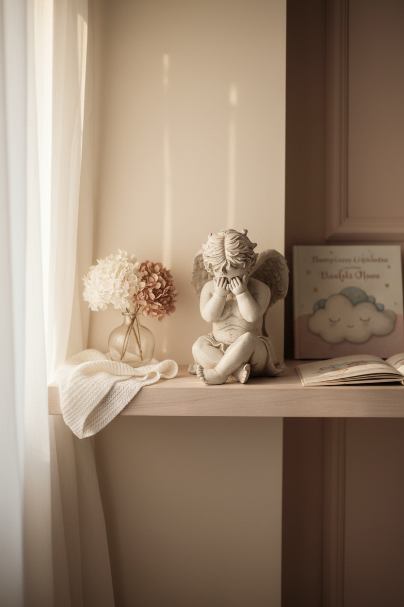 Peekaboo Cherub  Angel  Sculpture