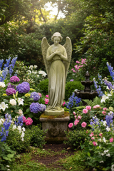 Divine Harmony: Angel Cari-Cross - Garden Angel Statue Sculpture