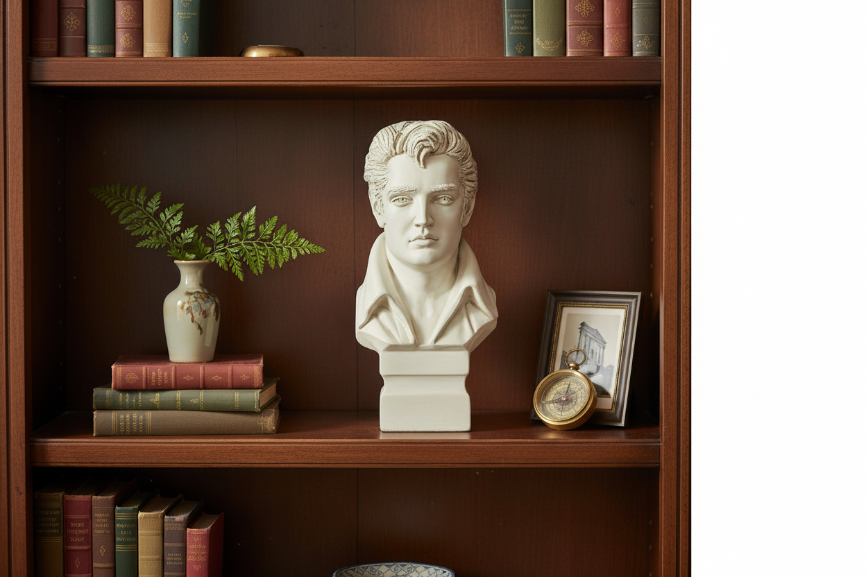 Elvis Presley Bust 20 Inch Handcrafted Stone Sculpture