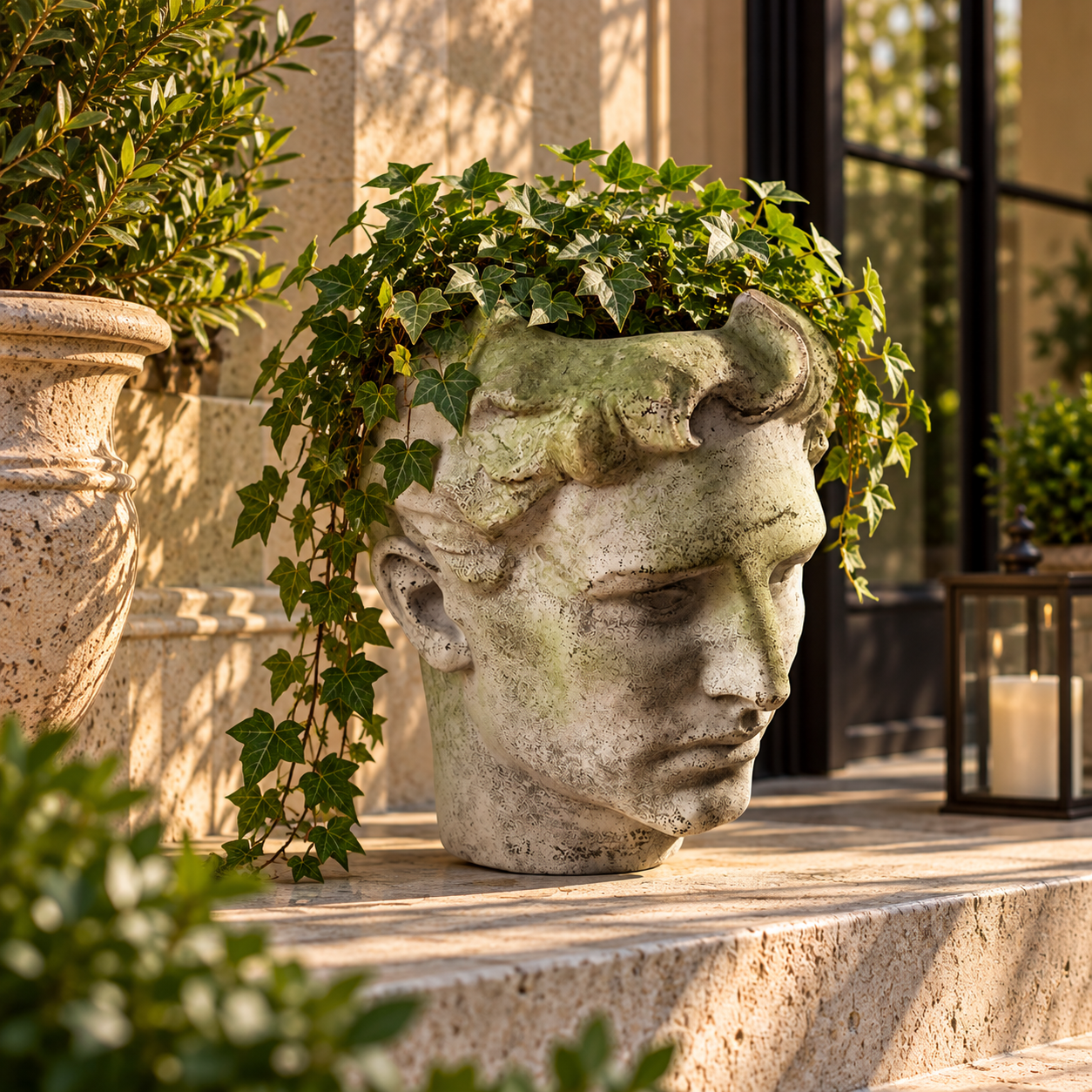Golden Boy: 30" Planters Sculpture - A Symbol of Elegance and Charm