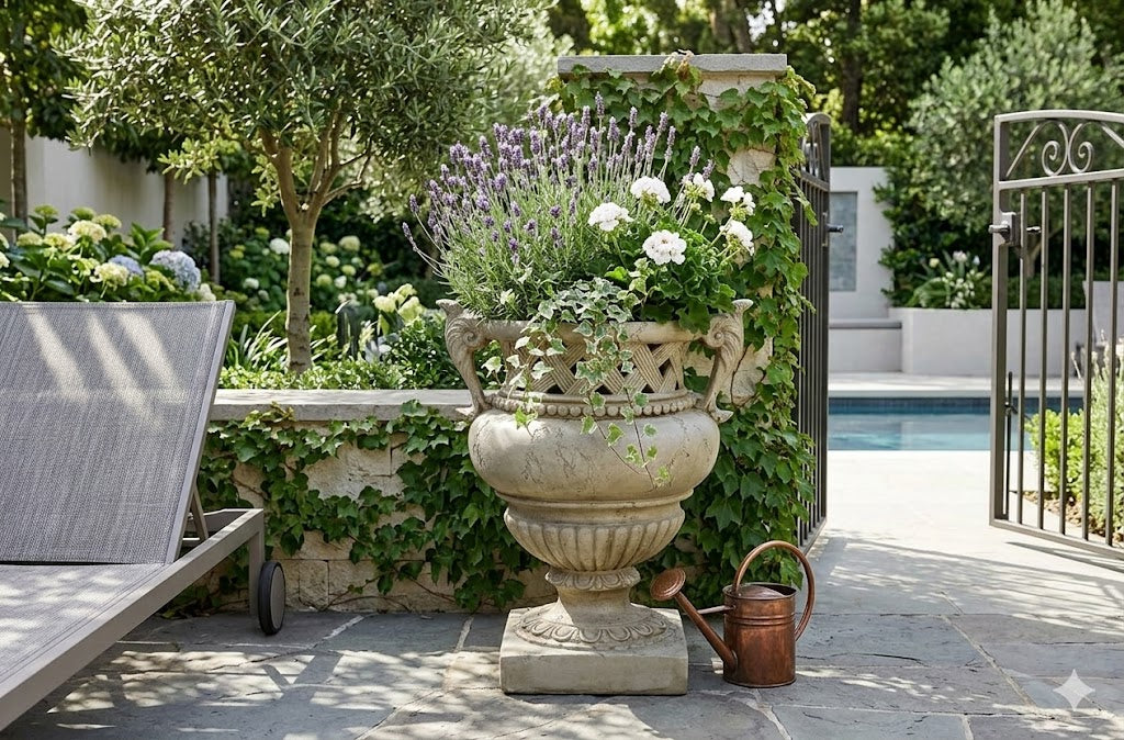 Weave Top Urn 21 H Garden Planter