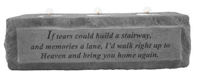 If Tears Could Build... 3 Light Votive Holder Memorial Garden Stone - XoticBrands Home Decor
