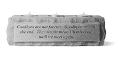 Goodbyes Are Not...3 Light Votive Holder Memorial Garden Stone - XoticBrands Home Decor