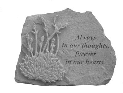 Always In Our Thoughts...W/Lavendar Memorial Garden Stone - XoticBrands Home Decor