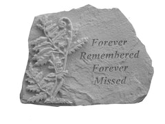  Forever Remembered… w/fern Memorial Garden Stone Décor, Memorial & Inspirational, Kayberry, XoticBrands Home Decor