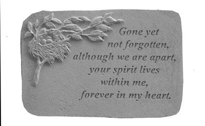 Gone Yet Not...W/Birds Nest Memorial Garden Stone - XoticBrands Home Decor