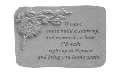 If Tears Could Build...W/Birds Nest Memorial Garden Stone - XoticBrands Home Decor