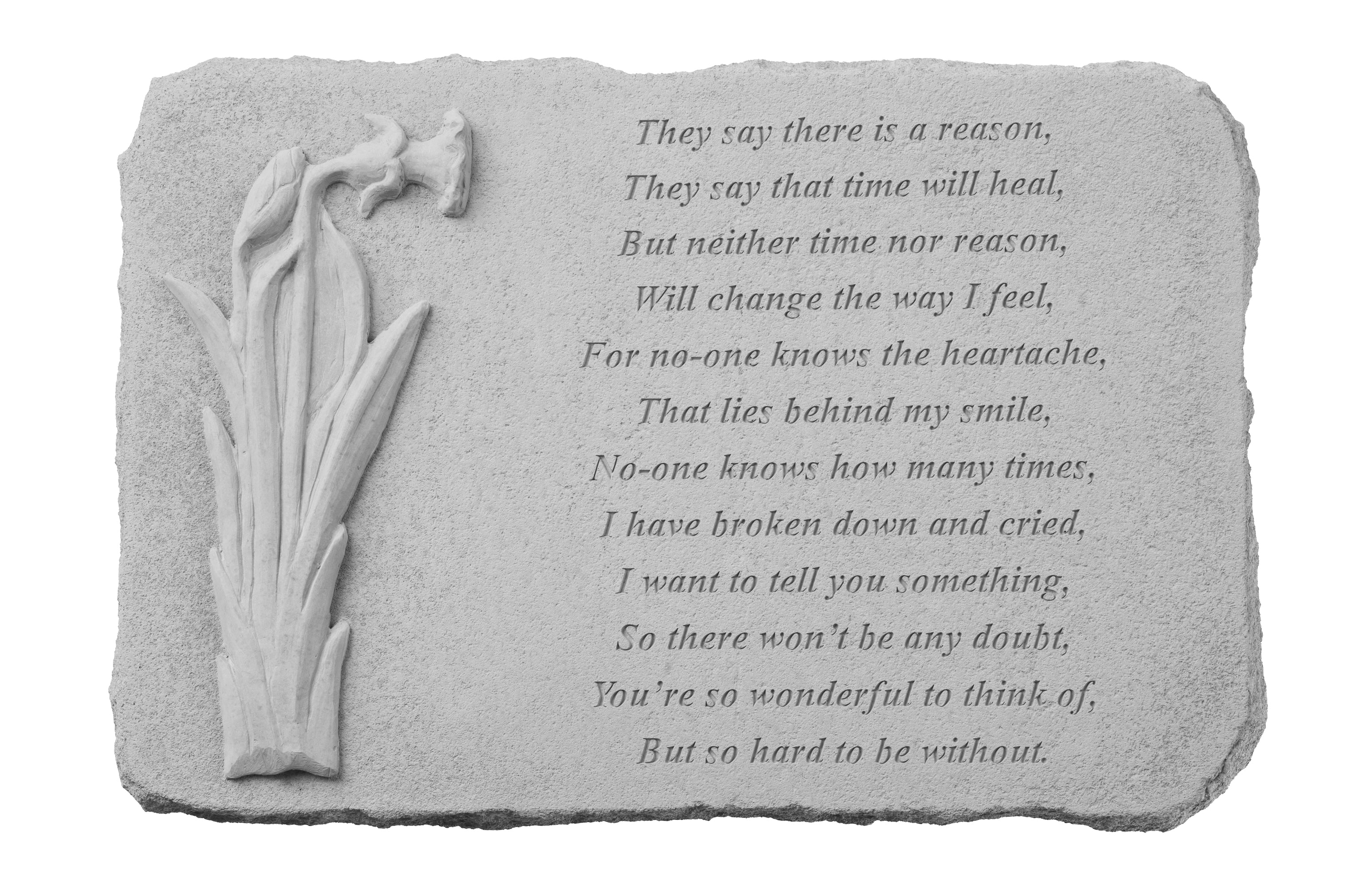  They say there is a reason…w/ daffodil Memorial Garden Stone Décor, Memorial & Inspirational, Kayberry, XoticBrands Home Decor
