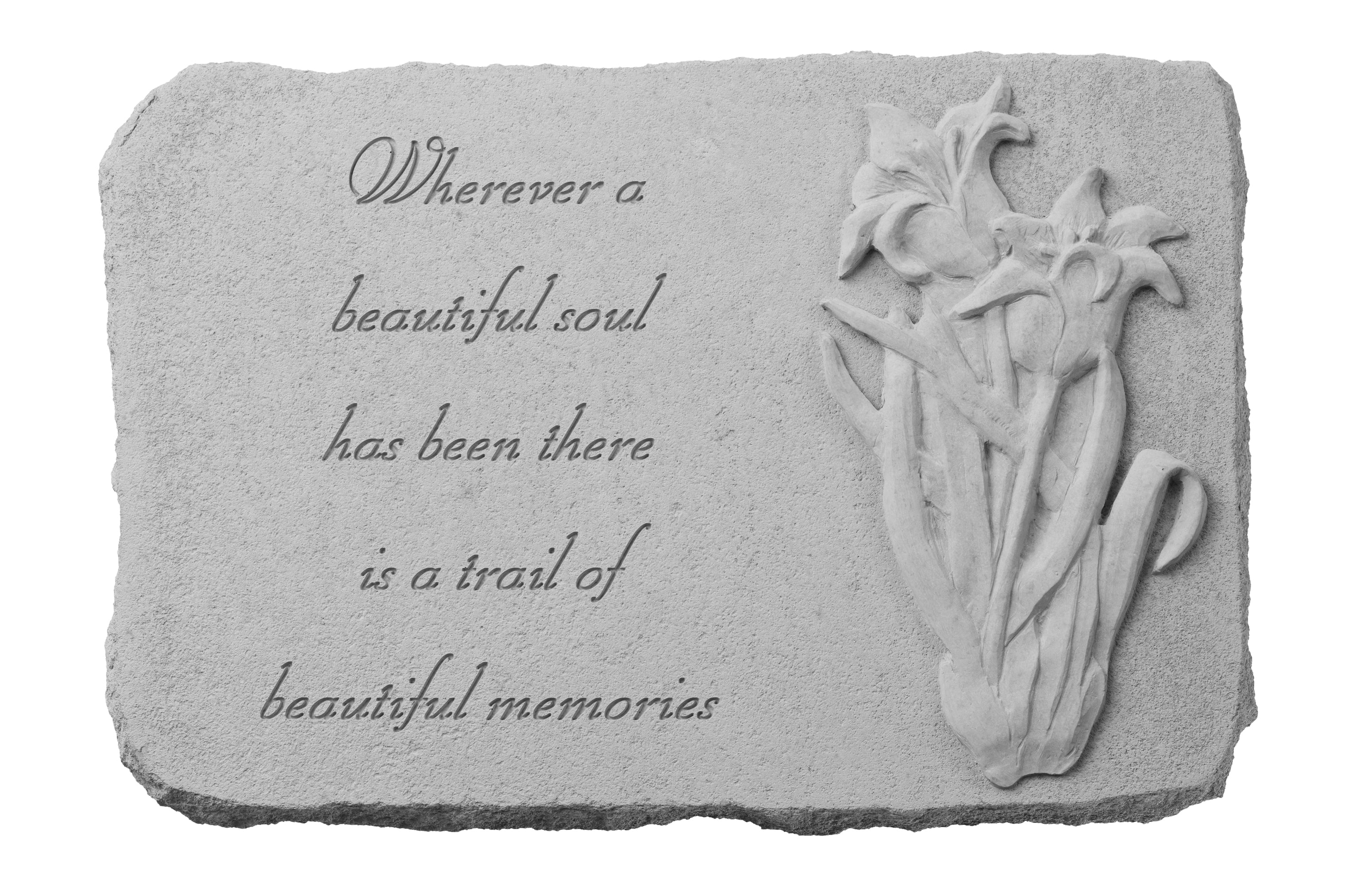  Wherever a beautiful soul…w/ Iris Memorial Garden Stone Décor, Memorial & Inspirational, Kayberry, XoticBrands Home Decor