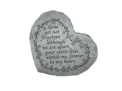 Sm Heart Gone Yet Not Forgotten... Memorial Garden Stone - XoticBrands Home Decor