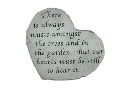 Sm Heart There Is Always Music... Memorial Garden Stone - XoticBrands Home Decor
