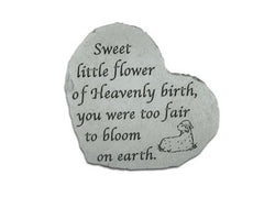 Sm Heart Sweet Little Flower... Memorial Garden Stone - XoticBrands Home Decor