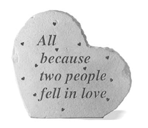 Sm Heart All Because Two People Fell In Lo Memorial Garden Stone
