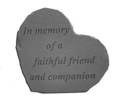 Sm Heart In Memory Of... Memorial Pet Stone - XoticBrands Home Decor