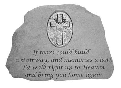 If Tears Could Build...W/Cross Memorial Garden Cross - XoticBrands Home Decor