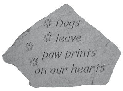 Dogs Leave Paw...(With Paw Prints) Memorial Pet Stone - XoticBrands Home Decor