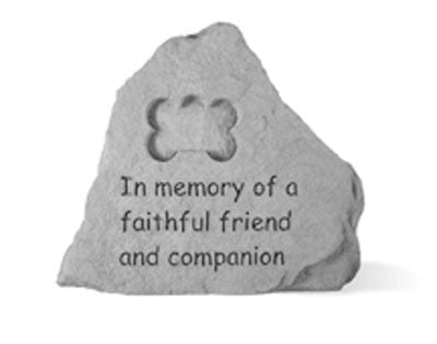 In Memory Of A Faithful W/ Dog Bone... Memorial Pet Stone - XoticBrands Home Decor