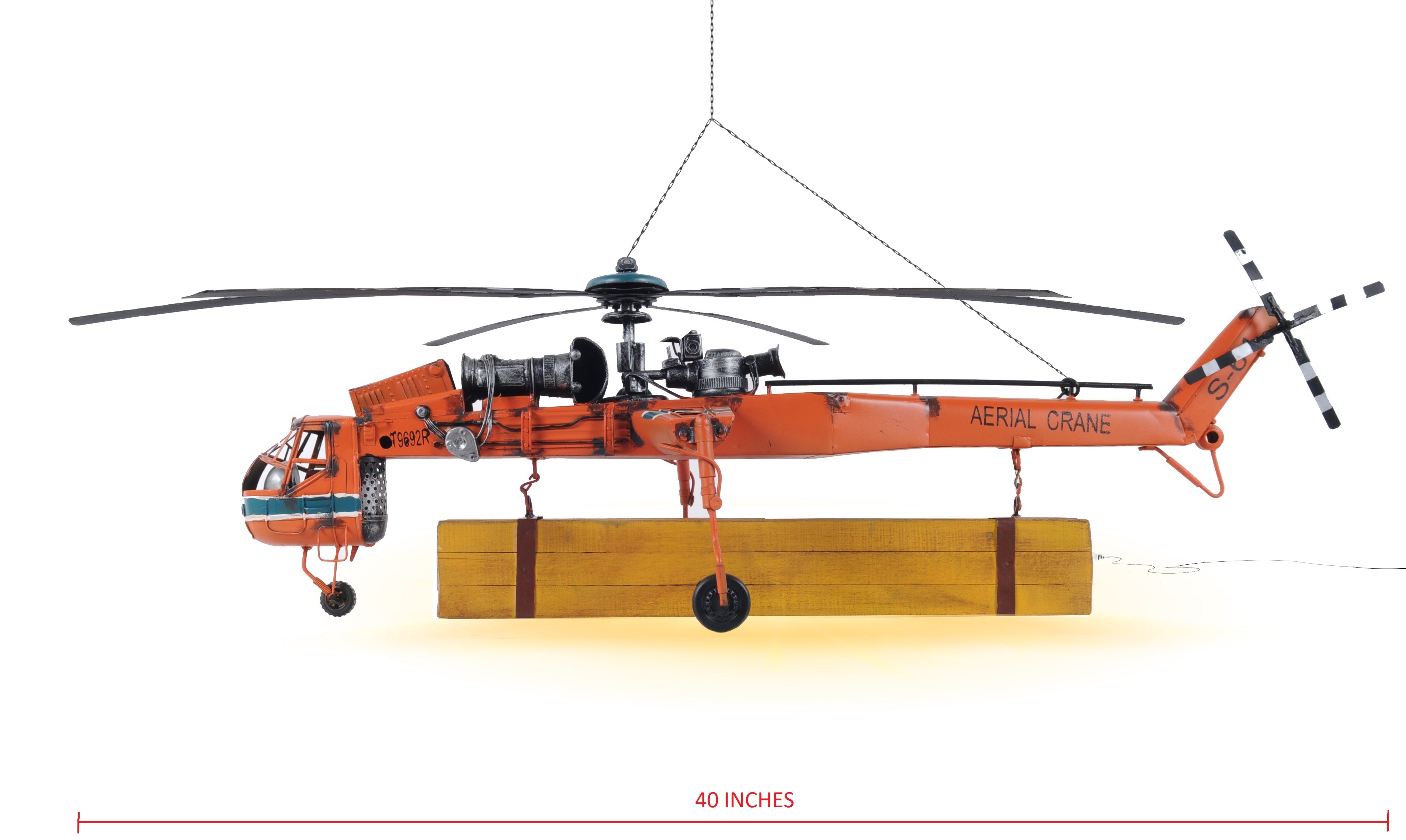  Aerial Crane Lifting Helicopter Iron Vintage Model, Home furniture and decor, Old Modern Handicrafts, XoticBrands Home Decor