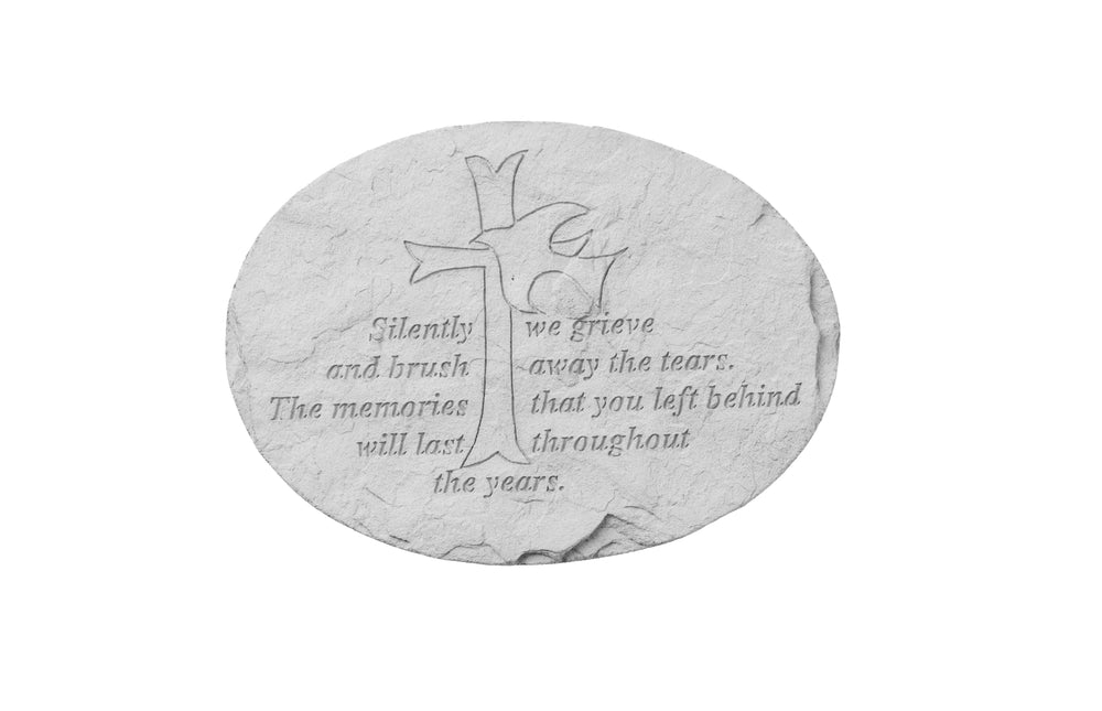  Silently we grieve…. Memorial Garden Stone Décor, Memorial & Inspirational, Kayberry, XoticBrands Home Decor