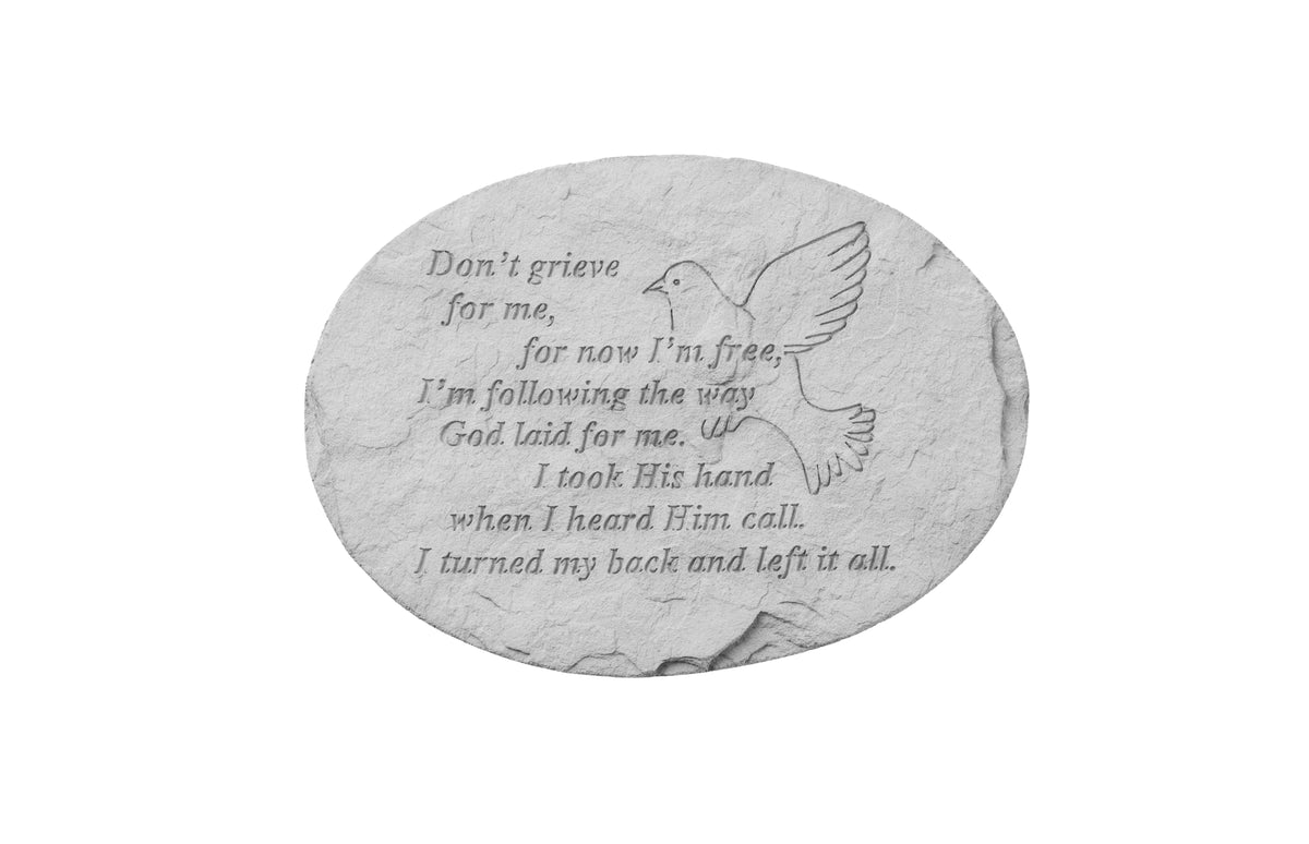  Don’t grieve for me… Memorial Garden Stone Décor, Memorial & Inspirational, Kayberry, XoticBrands Home Decor