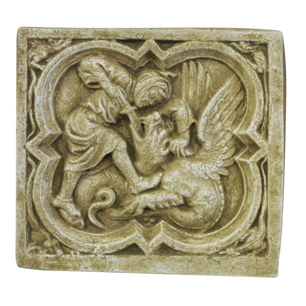 Saint George Quatrefoil Plaque - Wall   Plaques - XoticBrands Home Decor