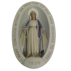 Miraculous Medal Plaque Religious Sculpture - XoticBrands Home Decor