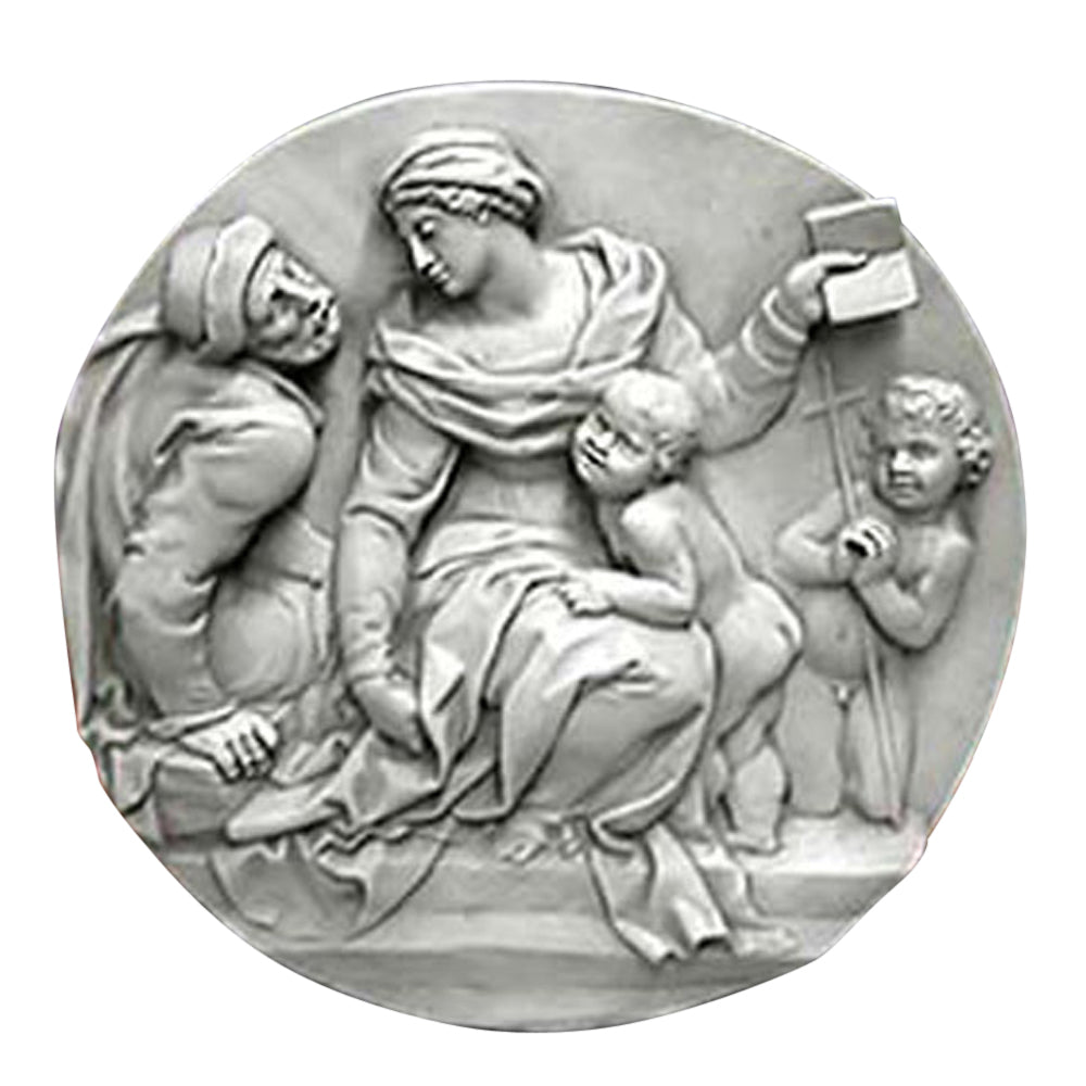 Unknown Frieze Round Religious Sculpture - XoticBrands Home Decor