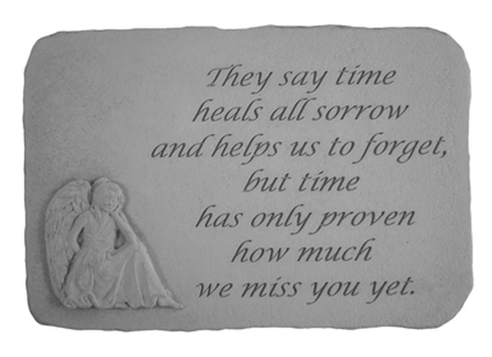 They Say Time Heals...(With Sitting Angel) Memorial Garden Stone - XoticBrands Home Decor