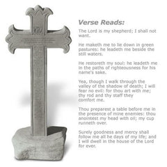 23Rd Psalm Cross Obelisk-W/Base Memorial Garden Cross - XoticBrands Home Decor