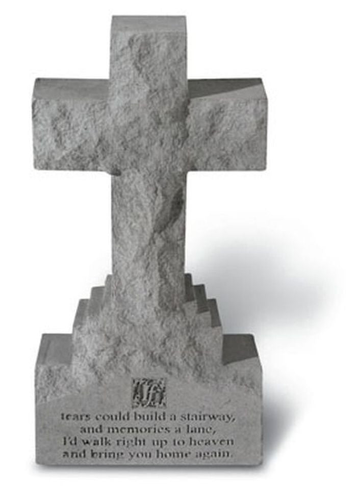15In Cross On Base W/ If Tears Could Memorial Garden Cross - XoticBrands Home Decor