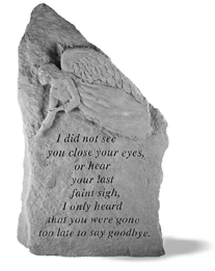 I Did Not See You Close Your Eyes..W/Angel Sm Totem Memorial Garden Stone - XoticBrands Home Decor