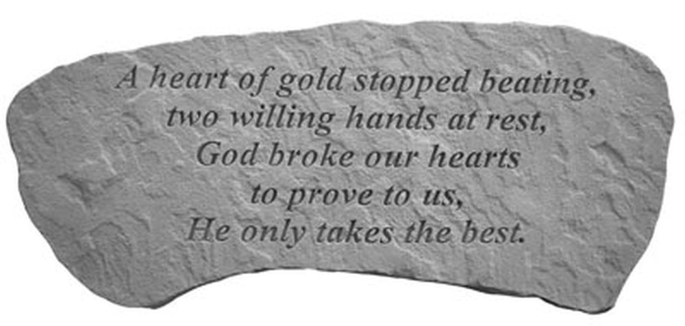 A Heart Of Gold... Memorial Garden Stone - XoticBrands Home Decor