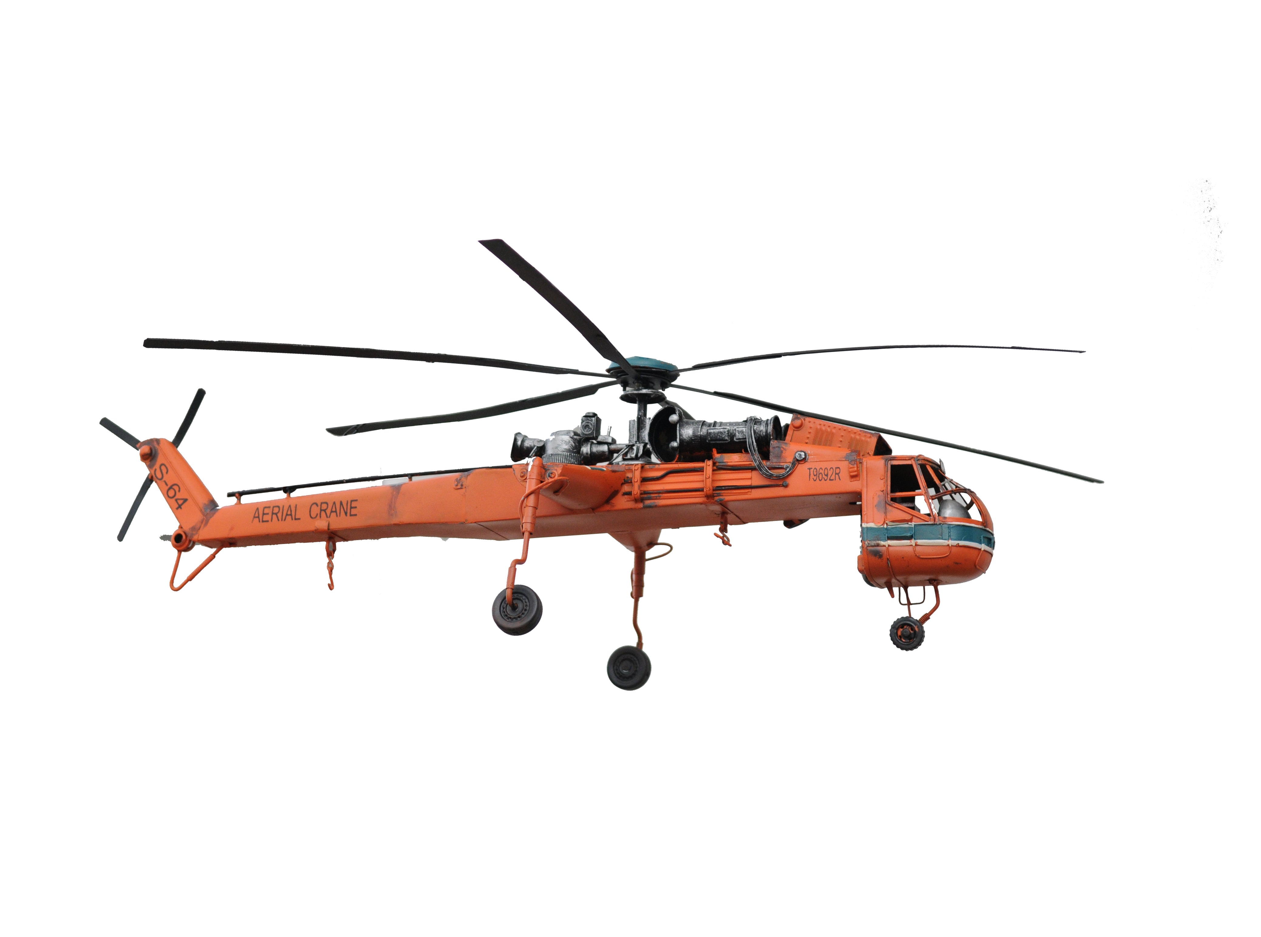  Aerial Crane Lifting Helicopter Iron Vintage Model, Home furniture and decor, Old Modern Handicrafts, XoticBrands Home Decor